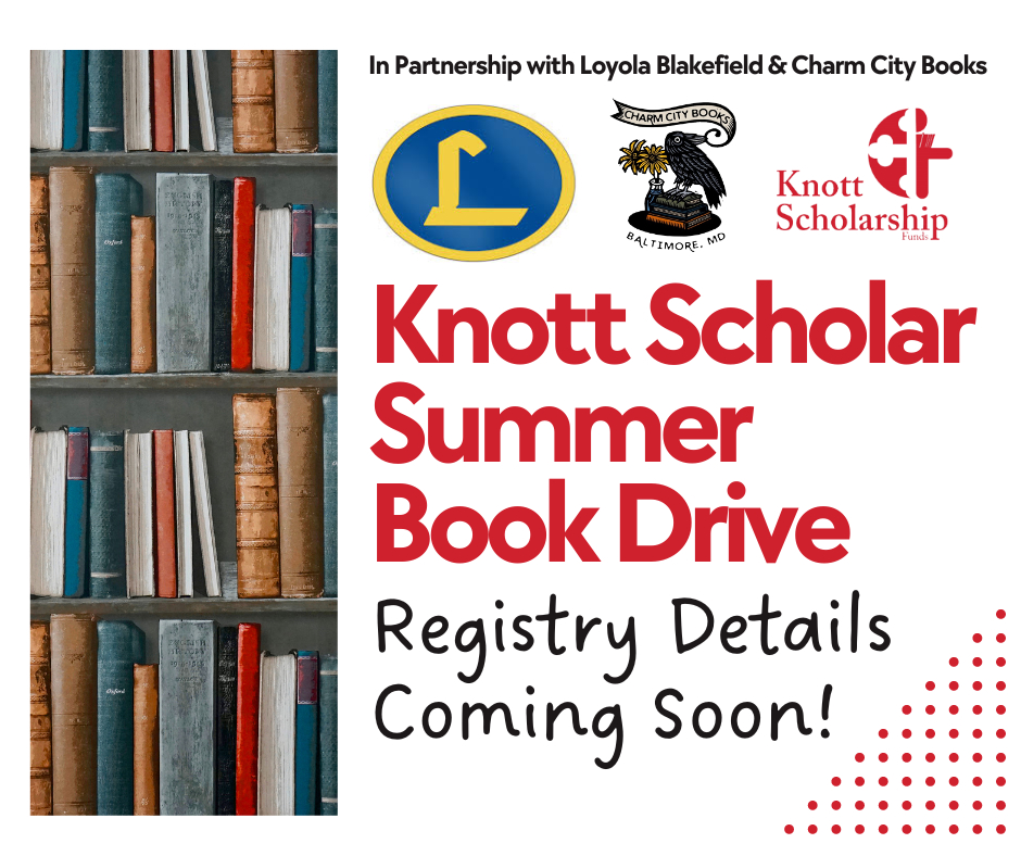 Knott Scholar Book Drive 2024 - launch ad