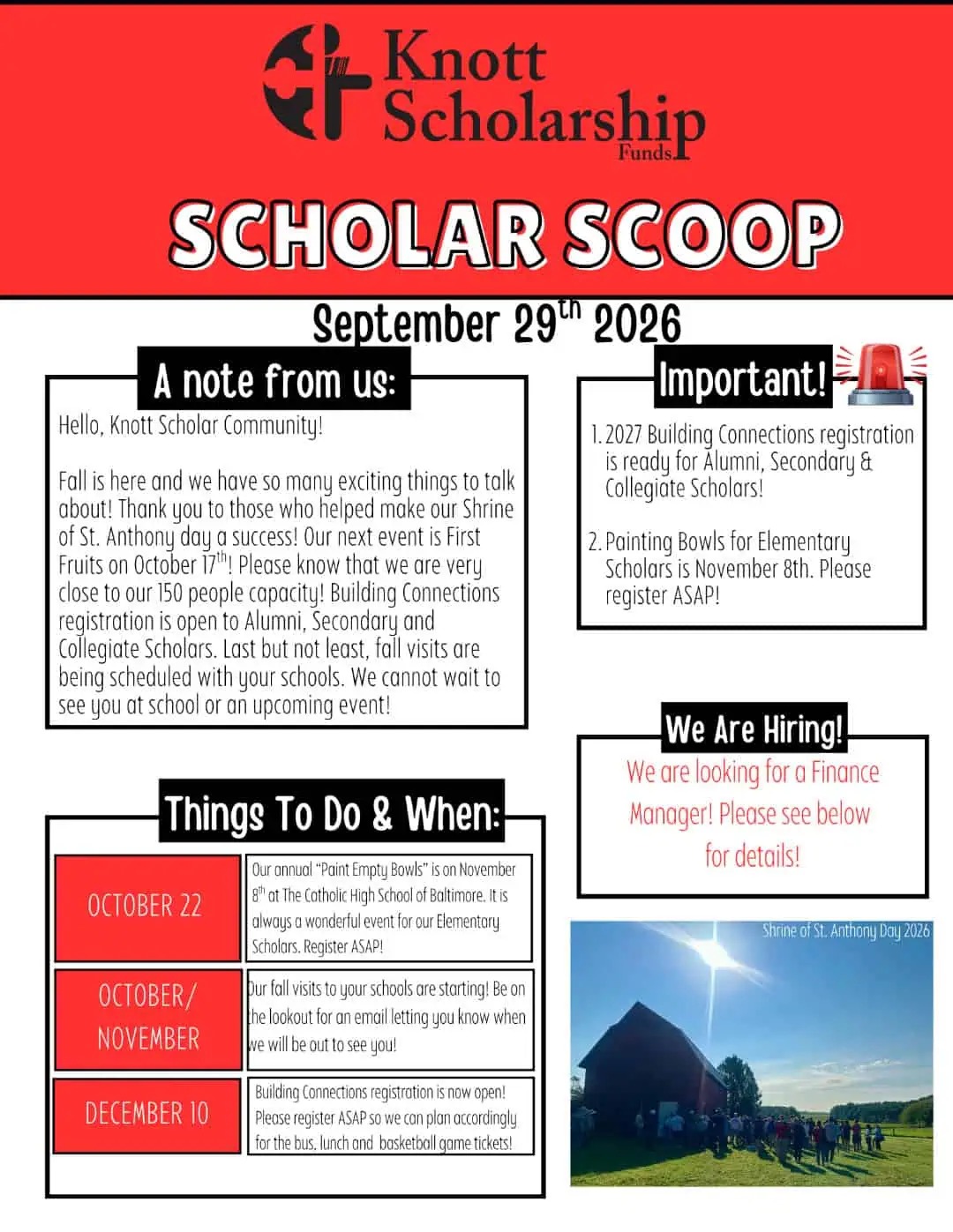 Scholar Scoop - 1st of Fall 2026